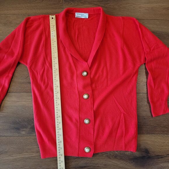 Designers Originals Cardigan Sz S Red Button Sweater Vintage USA READ - Picture 5 of 15